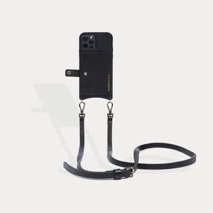 BANDOLIER MILA with strap 
MagSafe Charging Crossbody Bandolier in Black/Pewter